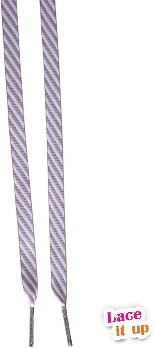 Sand Dune - gestreepte veters beige wit