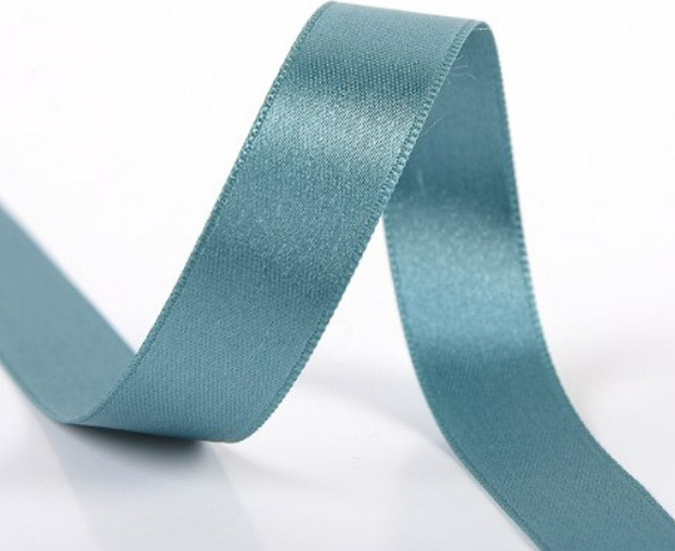 Schoenveters plat satijn luxe - donker zeegroen breed