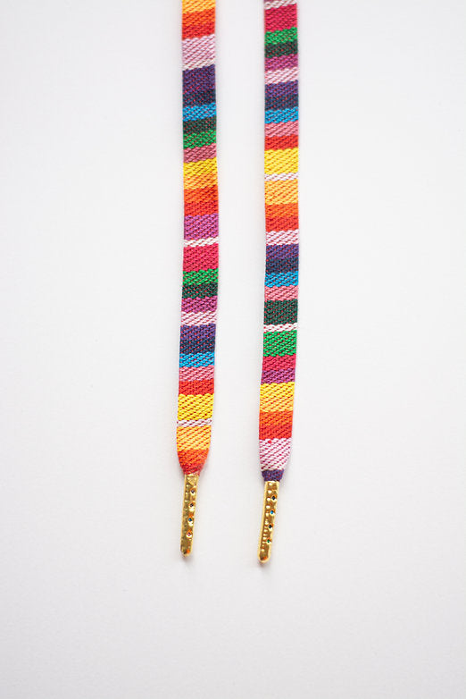 Schoenveters plat - kleurrijke strepen