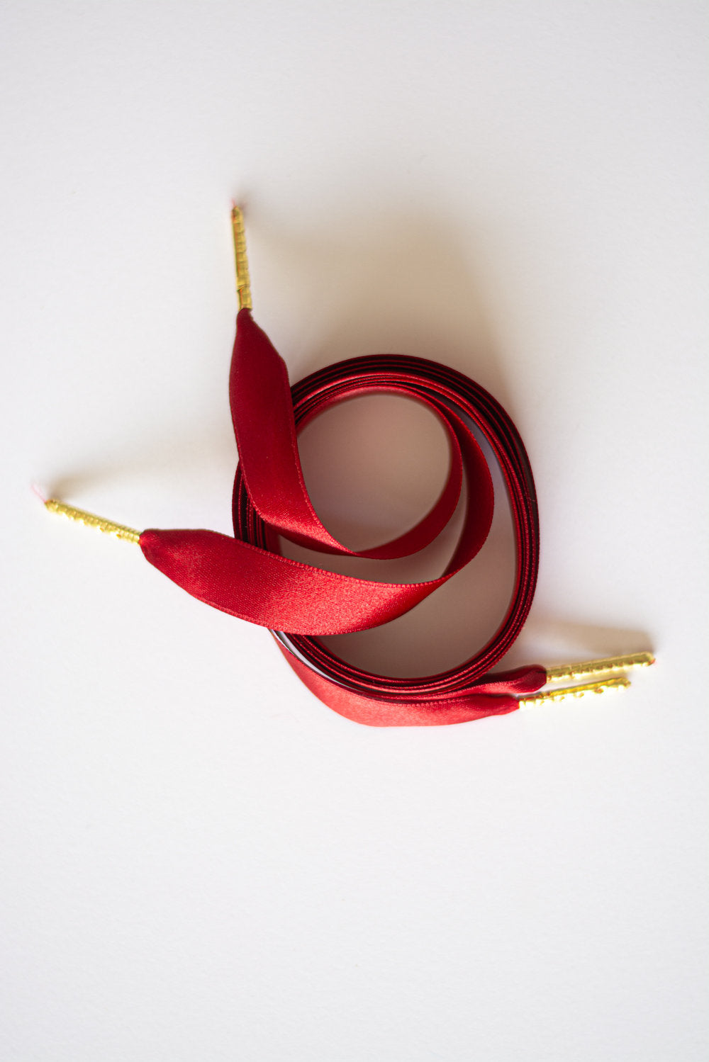 Schoenveters plat satijn luxe - diep rood breed