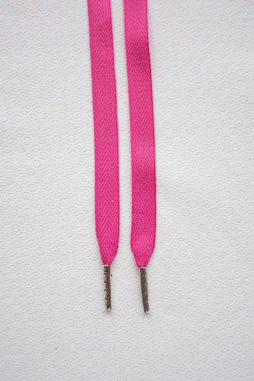 Schoenveters - uni fuchsia roze plat