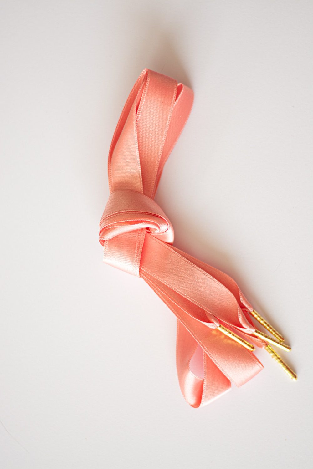 Schoenveters plat satijn luxe - koraal roze breed