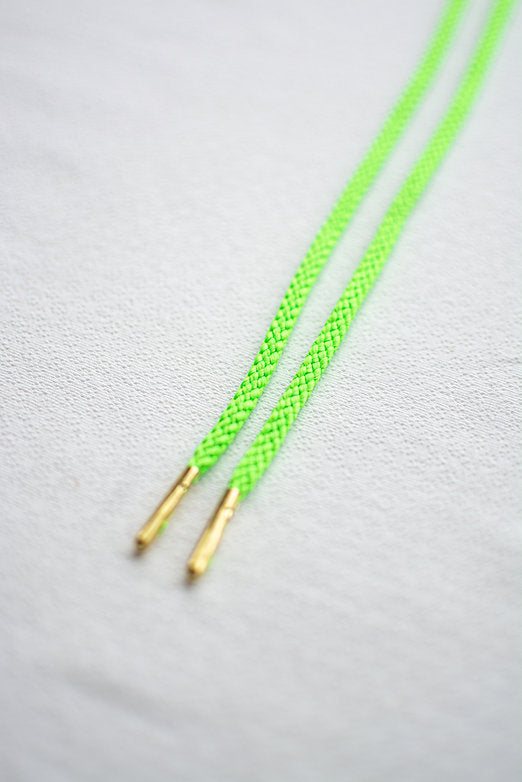 Schoenveters rond - koord fluo groen
