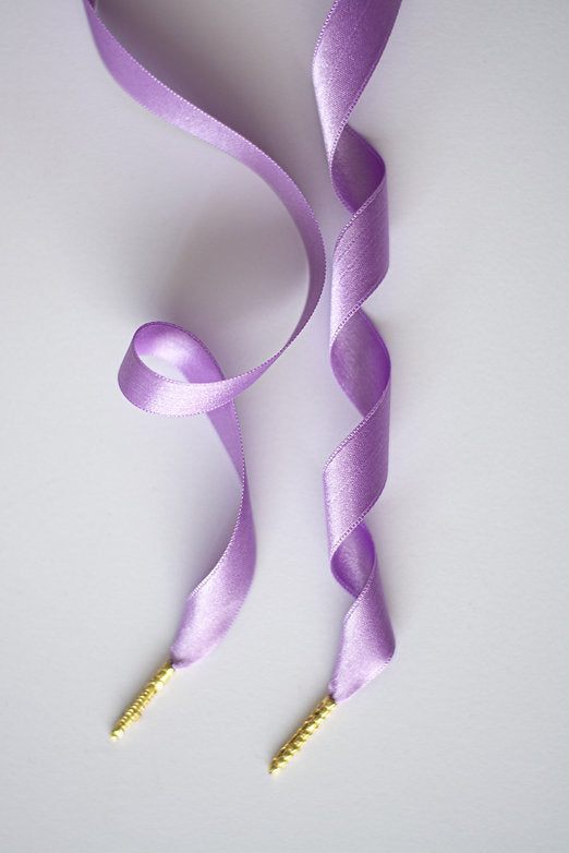 Lavender Luxe – platte satijnen veters lila paars