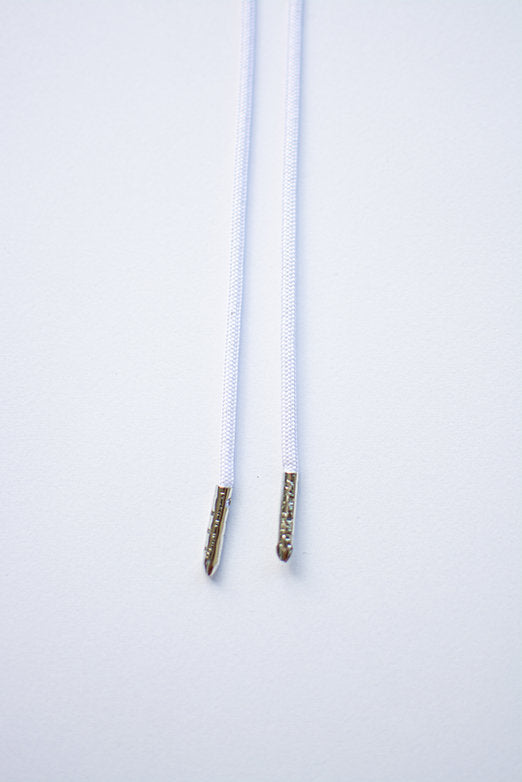 Schoenveters rond - fijn uni wit