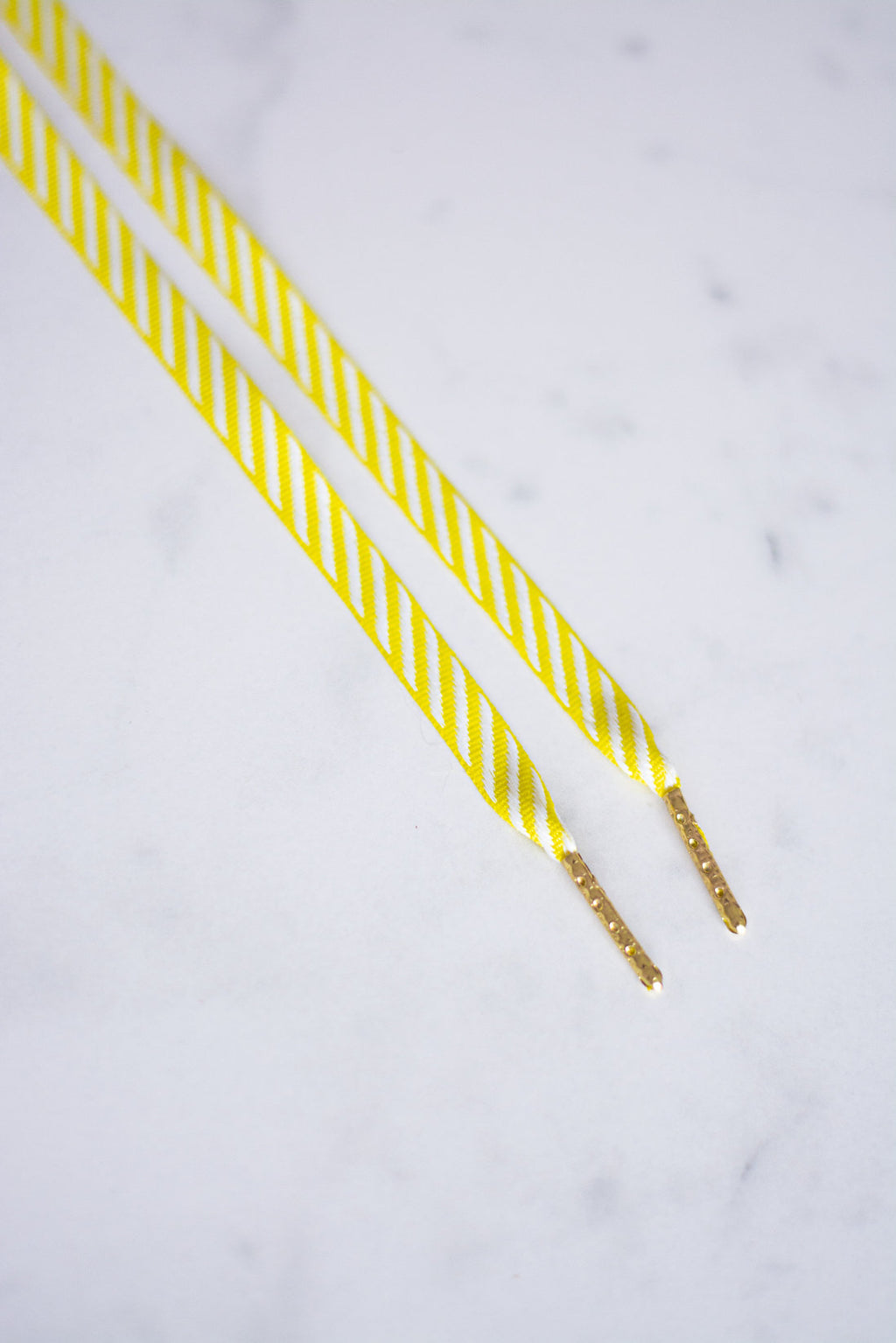 Veters plat - geel gestreept