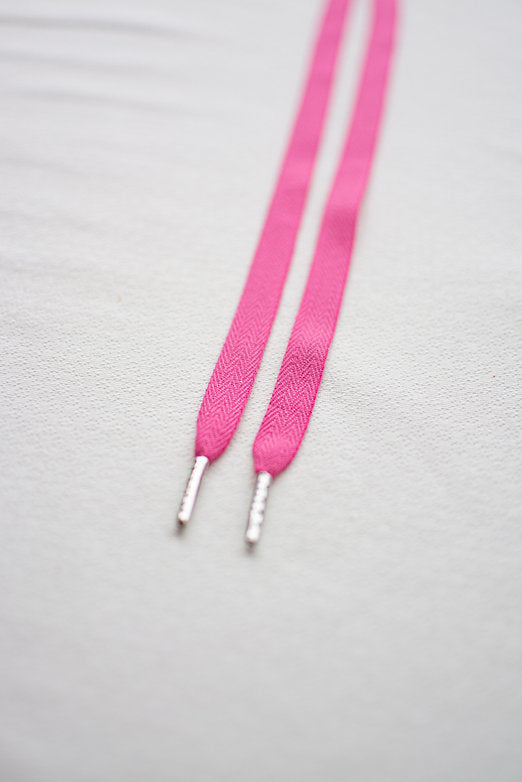 Schoenveters - uni fuchsia roze plat
