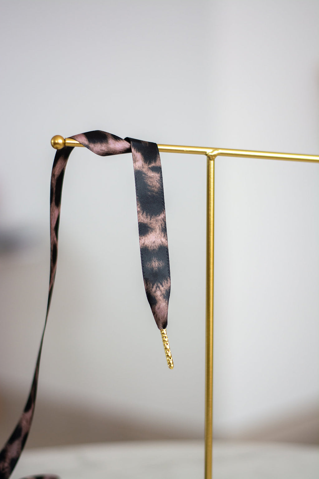 Schoenveters plat satijn luxe - luipaard print