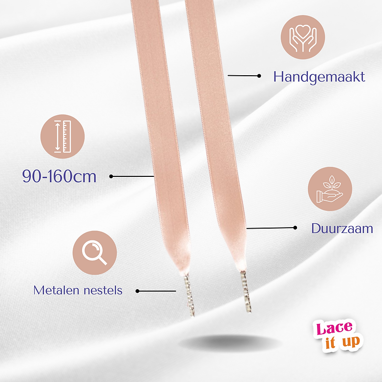 Dusty Rose Luxe – Satijnen veters oudroze