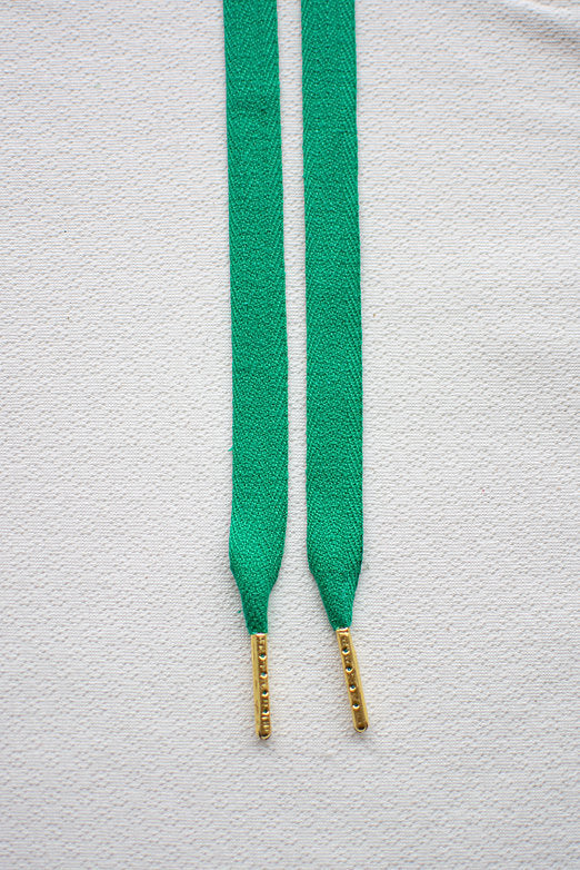 Schoenveters - uni gras groen plat
