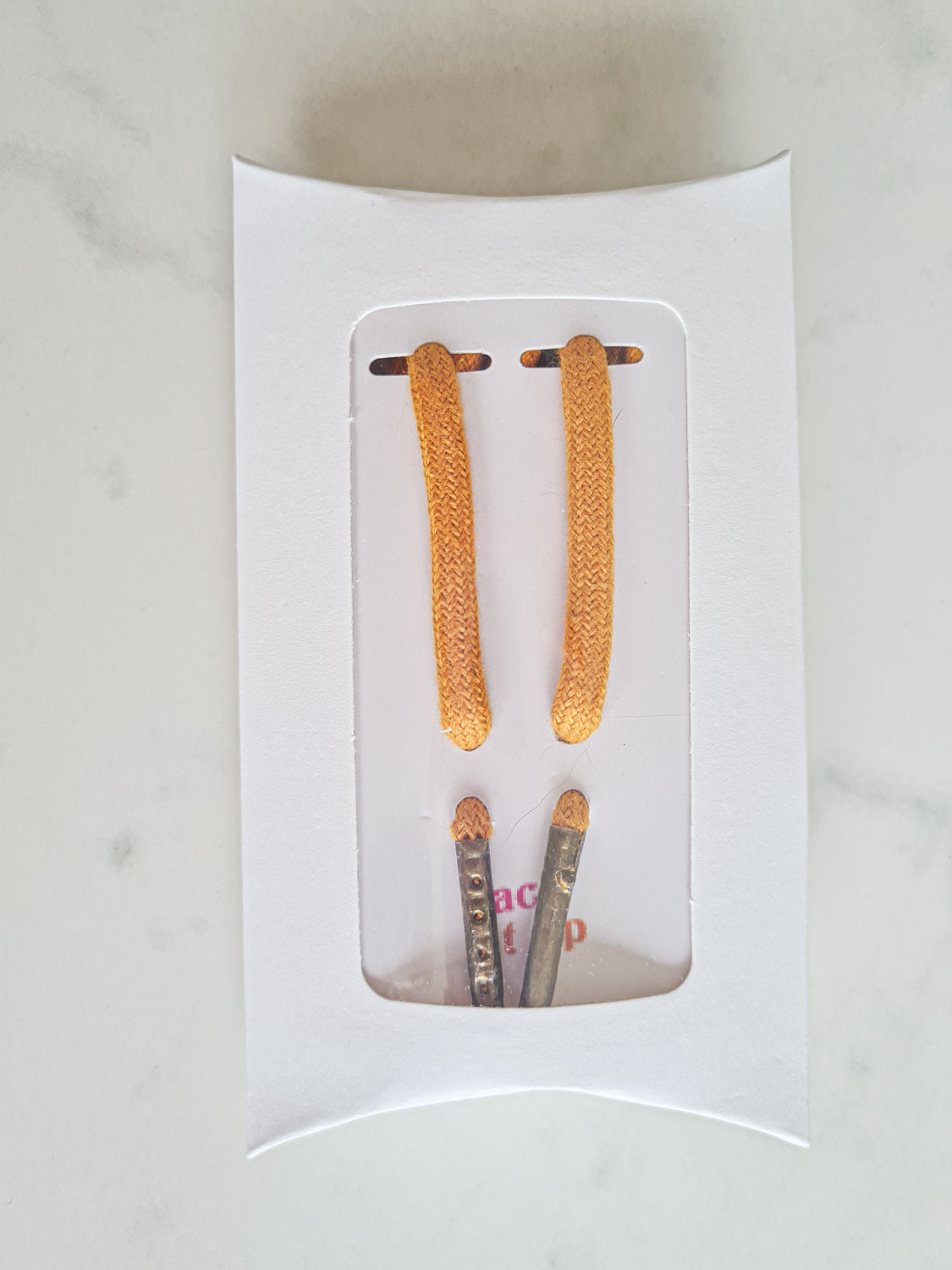 Schoenveters uni rond mosterd geel