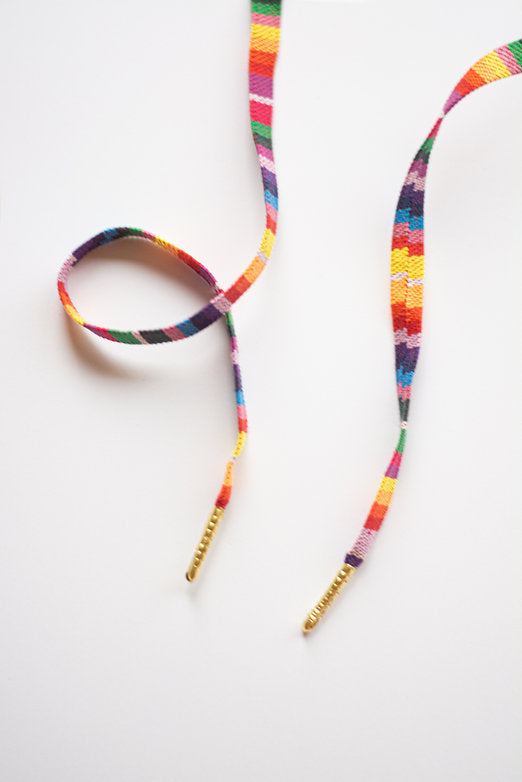 Schoenveters plat - kleurrijke strepen