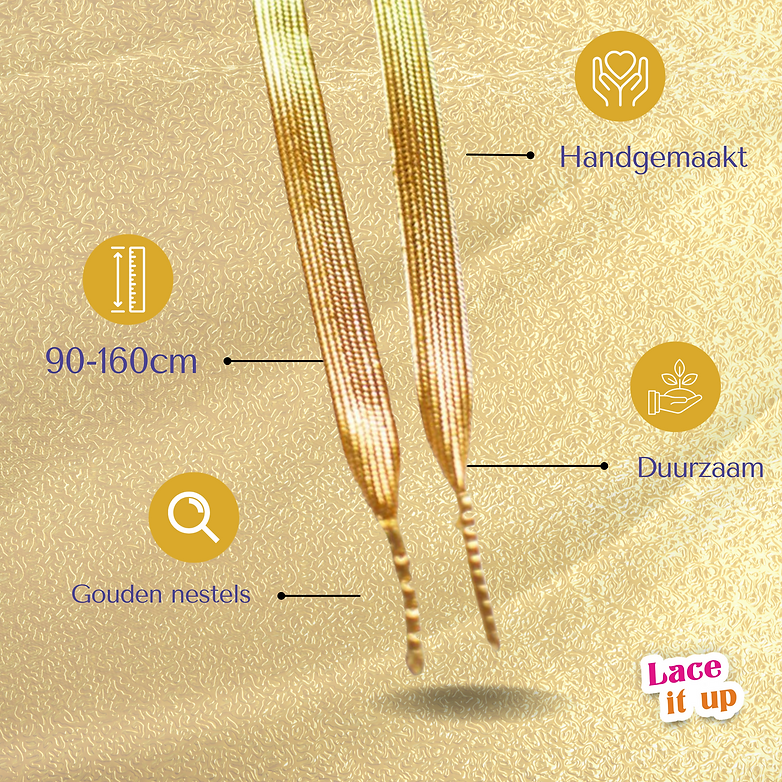 Golden Hour Luxe – platte veters in glanzend goud