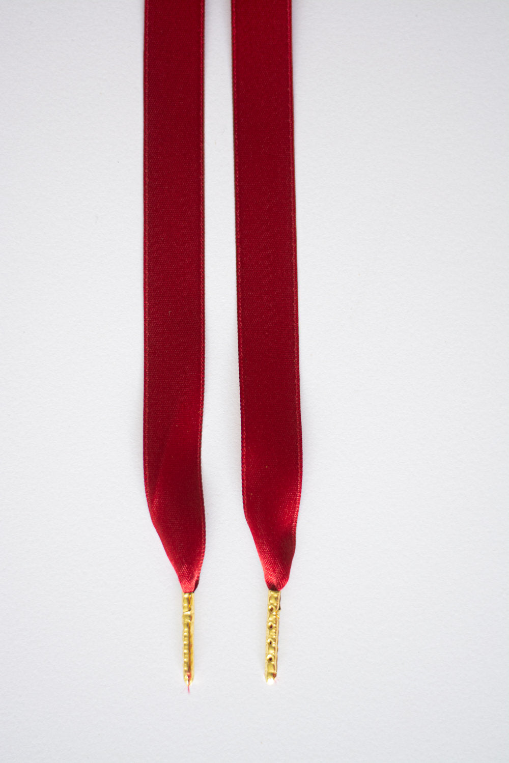 Schoenveters plat satijn luxe - diep rood breed