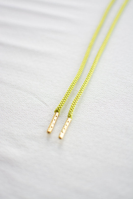 Schoenveters rond - koord groen geel