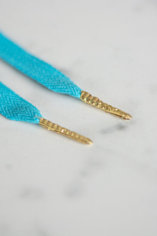 Tropical Blue – platte veters turquoise blauw