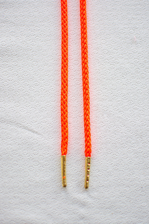 Schoenveters rond - koord fluo oranje