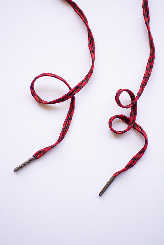 Midnight Flame – ronde veters zwart-rood gestreept