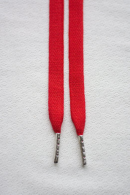 Basic red - 100% katoenen schoenveters uni plat keper