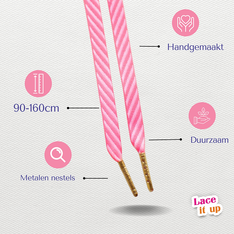 Candy Crush – platte veters fuchsia streepjes