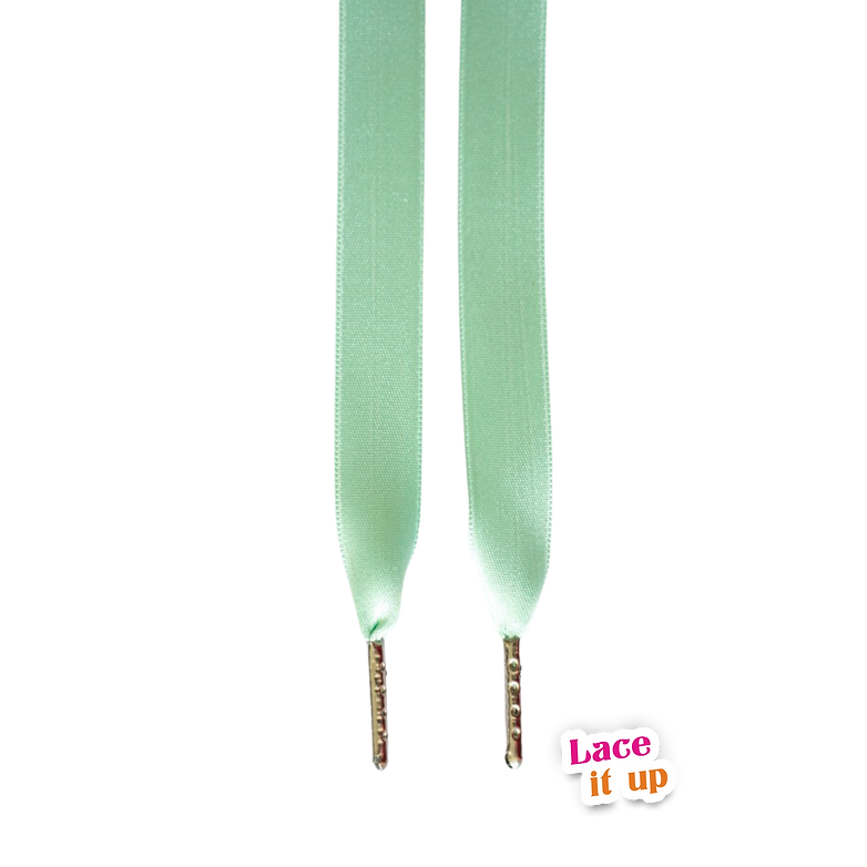 Mint Condition – platte satijnen veters tiffany groen