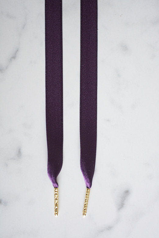 Royal Fig – satijnen sneaker-veters in auberginepaars