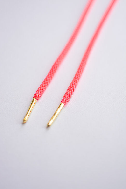 Schoenveters rond koord fluo roze