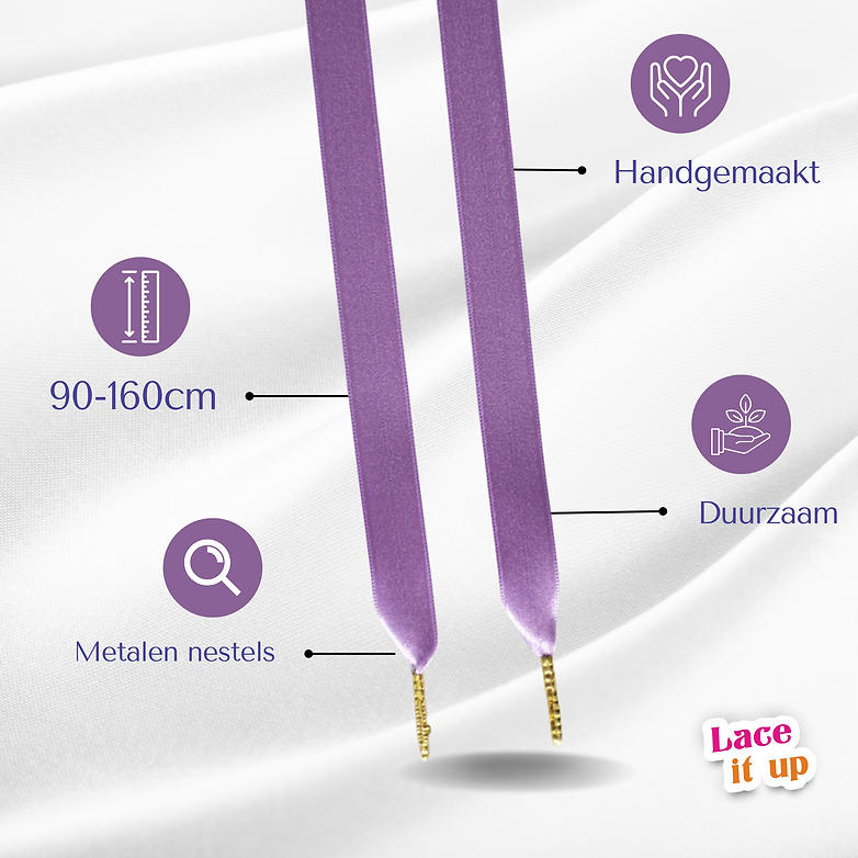 Lavender Luxe – platte satijnen veters lila paars
