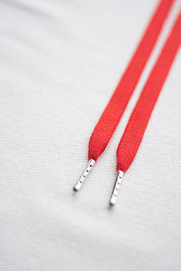 Basic red - 100% katoenen schoenveters uni plat keper