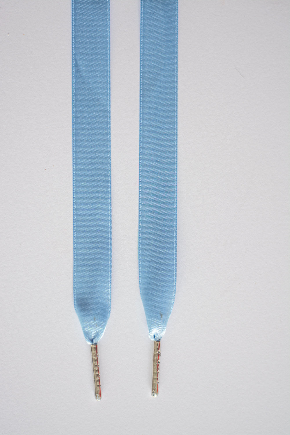 Schoenveters plat satijn luxe - ijs blauw breed