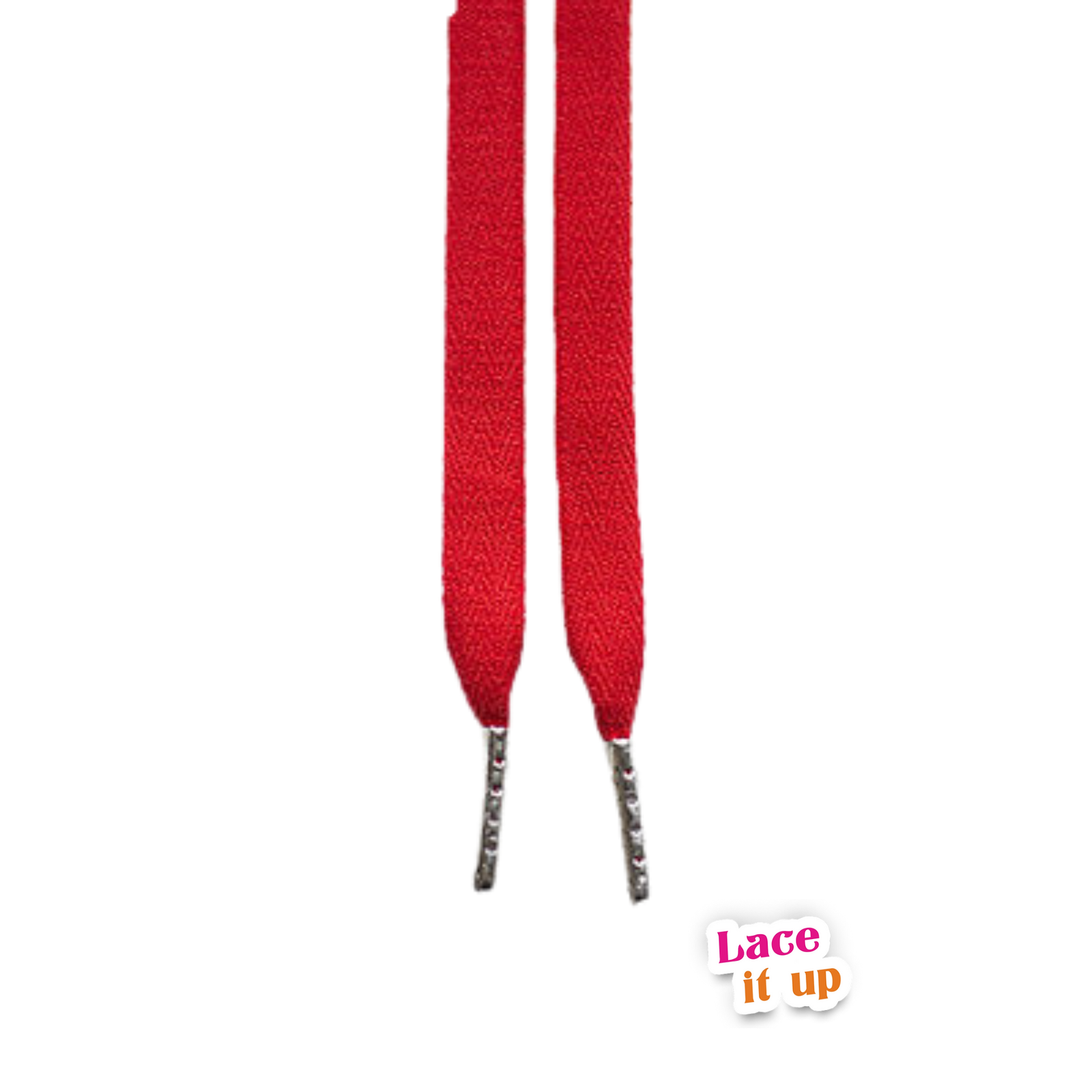 Basic red - 100% katoenen schoenveters uni plat keper