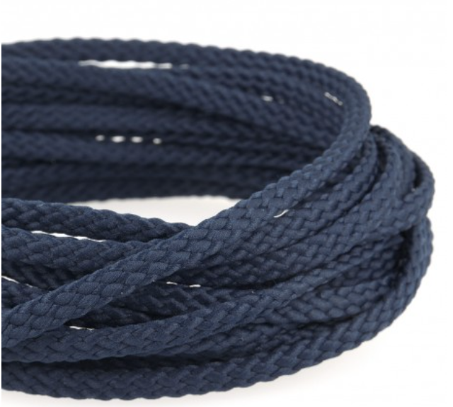 Schoenveters rond - koord donker blauw