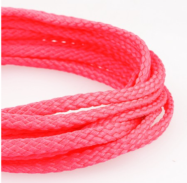 Schoenveters rond koord fluo roze