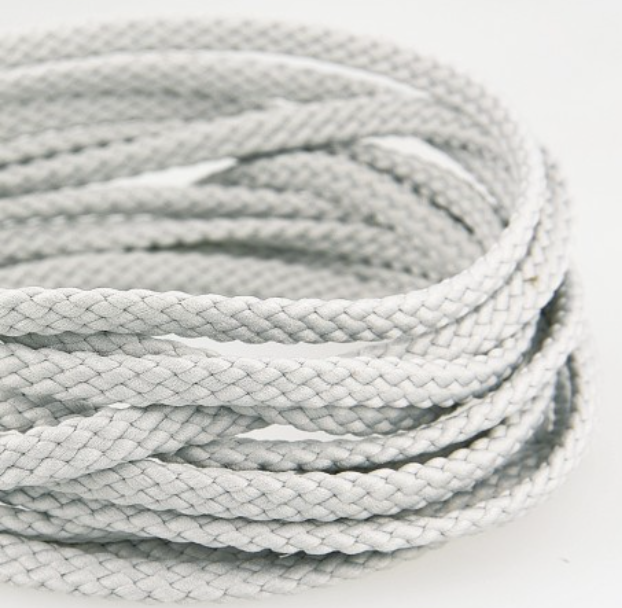 Schoenveters rond koord licht grijs