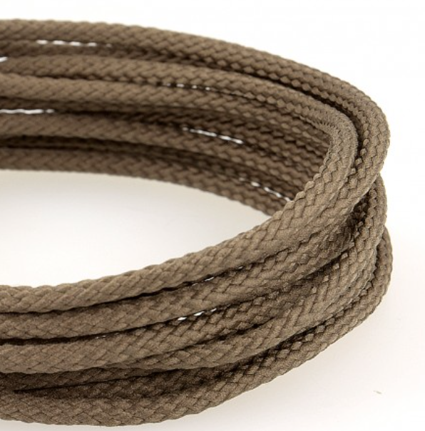 Schoenveters rond koord taupe
