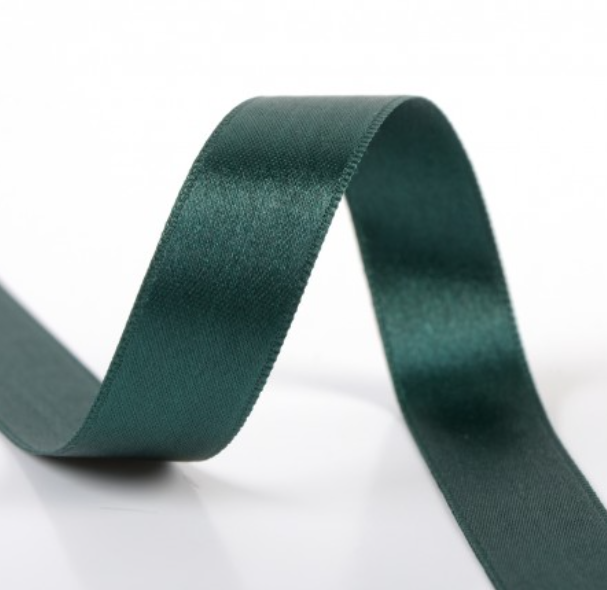 Schoenveters plat - luxe satijn donkergroen