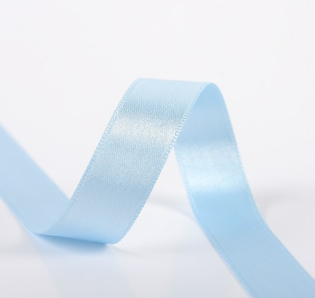 Schoenveters plat satijn luxe - baby blauw breed