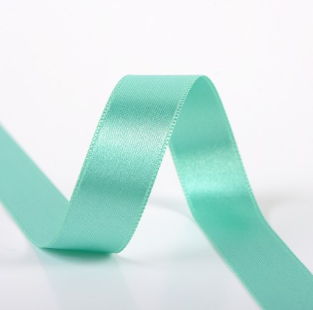 Schoenveters plat satijn luxe - mint groen breed