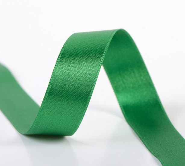 Schoenveters plat satijn luxe - groen breed