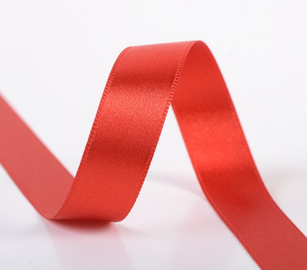 Schoenveters plat satijn luxe - rood breed